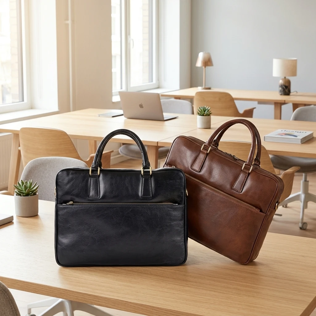 Roos Cadeaus - zakelijke laptop tas Napels - Zwart en Bruin