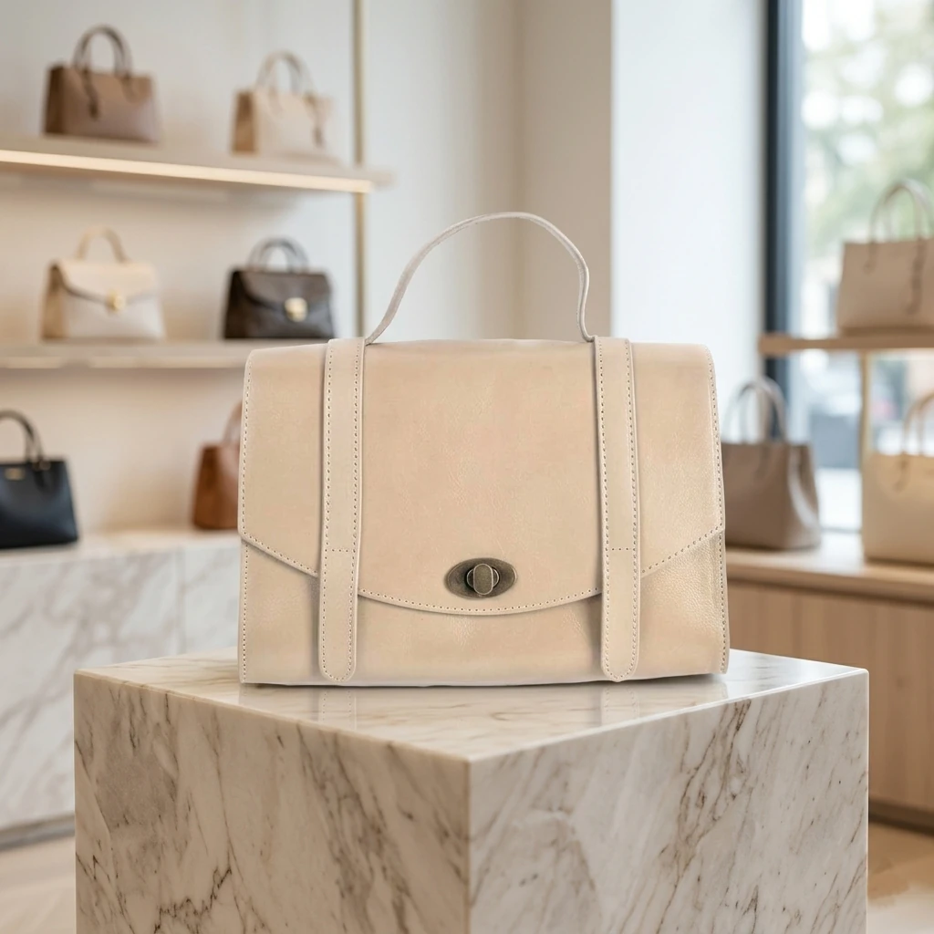 Roos cadeaus -Vera Pelle Handtas Colobraro Licht Taupe