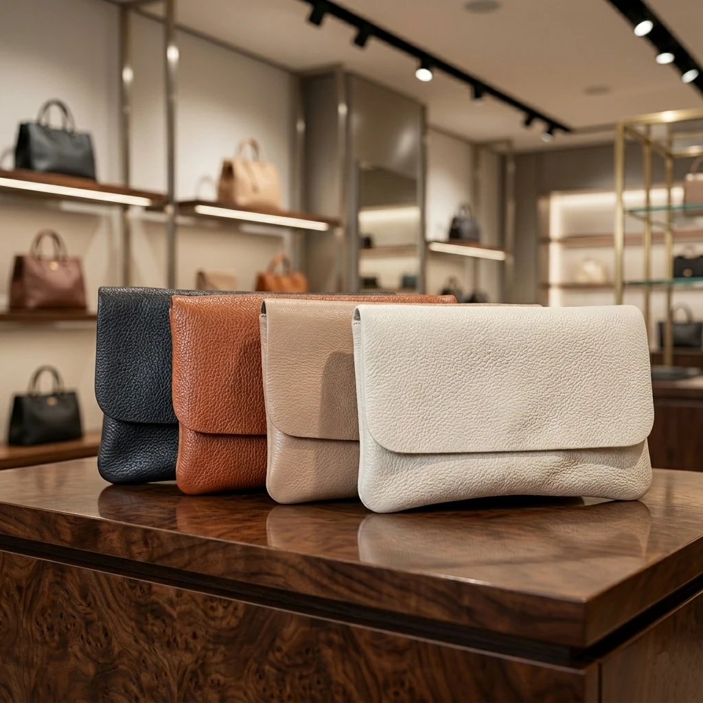 Soepel lederen schoudertas & clutch Bernalda