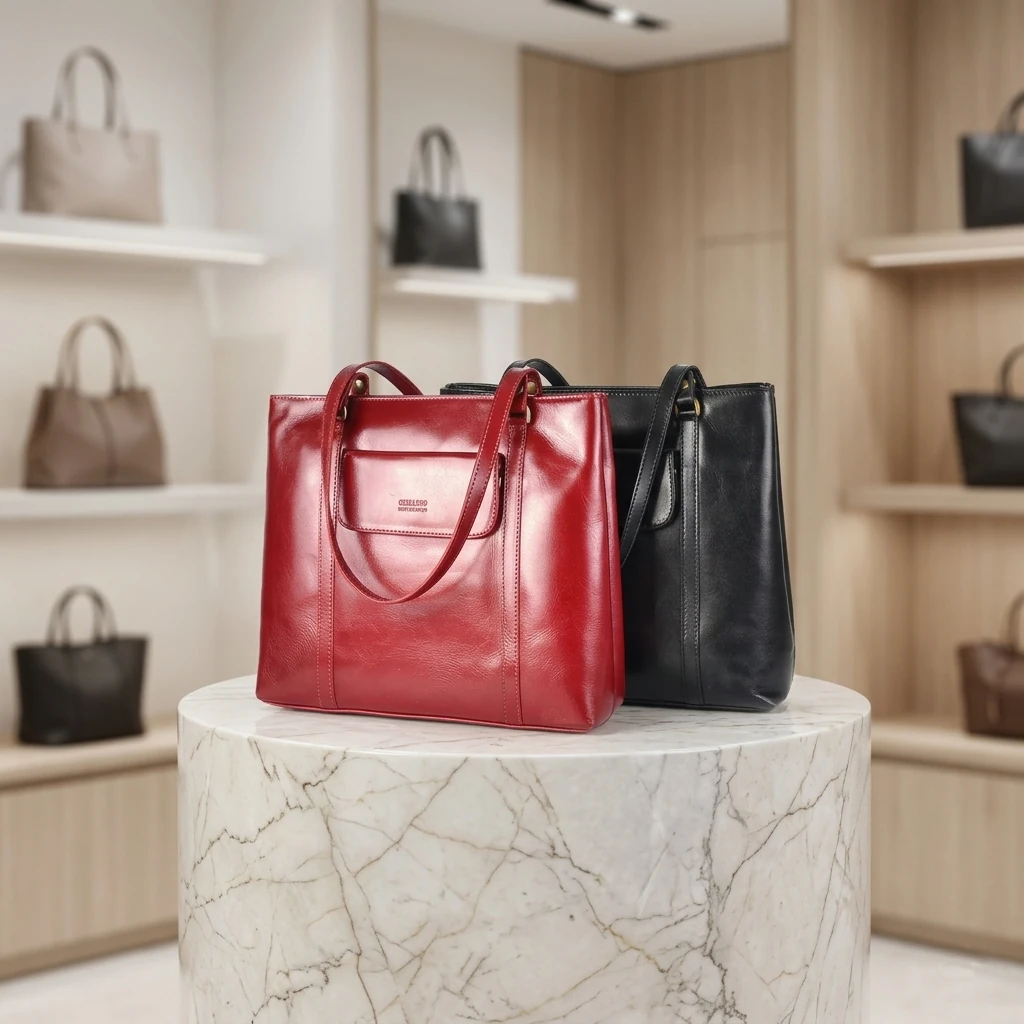 Roos cadeaus - Stijlvolle Vera Pelle handtas - rood en zwart