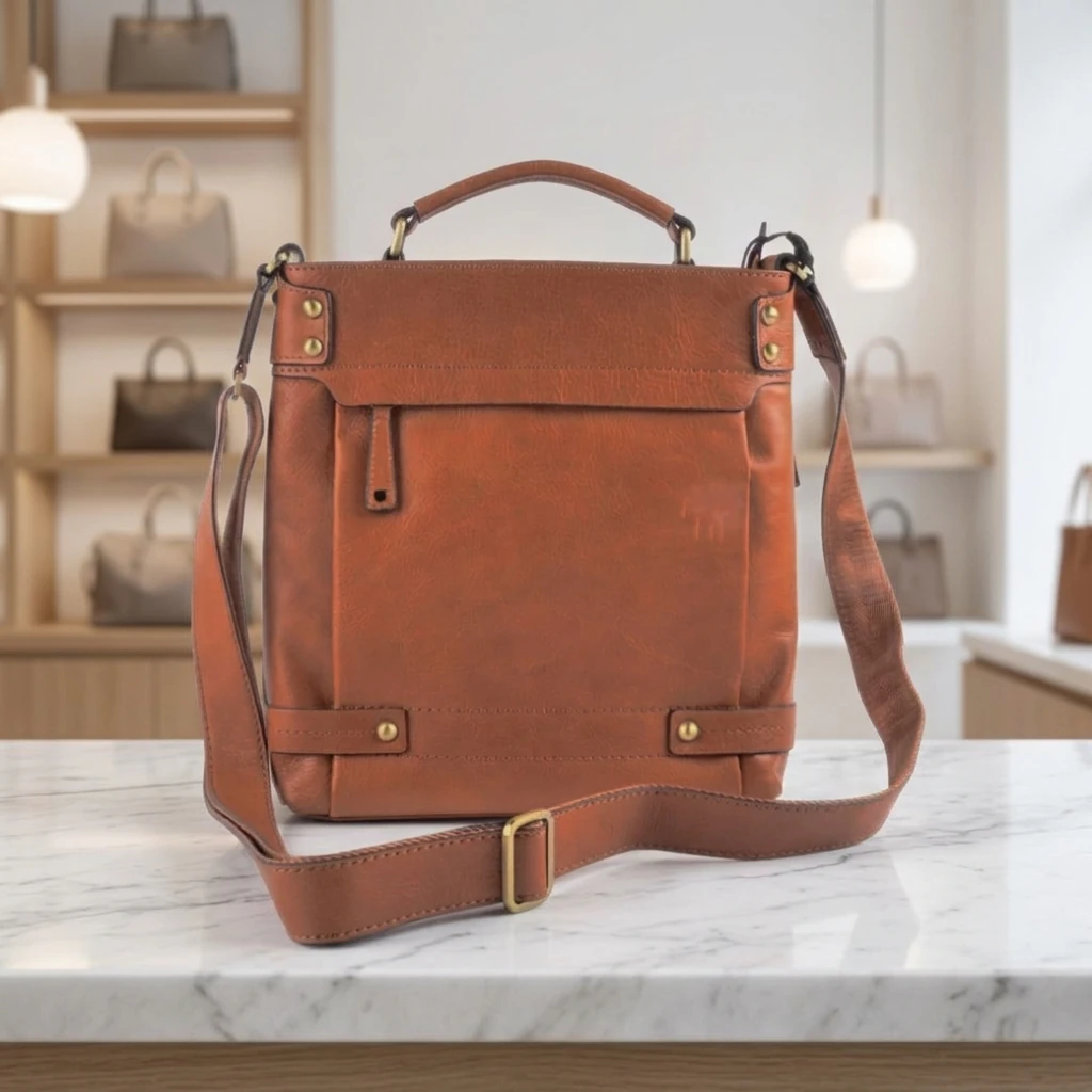 Roos Cadeaus - echt lederen crossbody tas Mergo Bruin