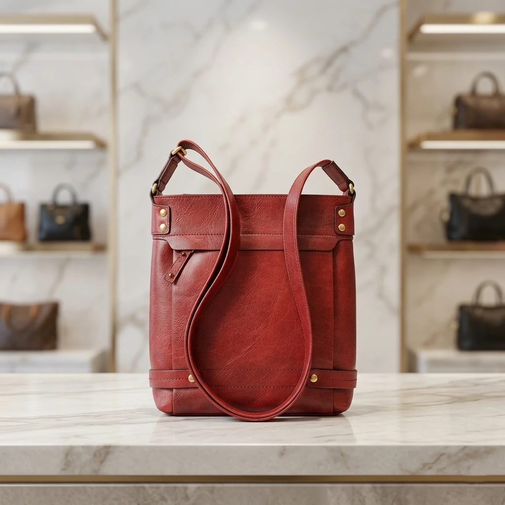 Roos Cadeaus - echt lederen crossbody tas Mergo Rood
