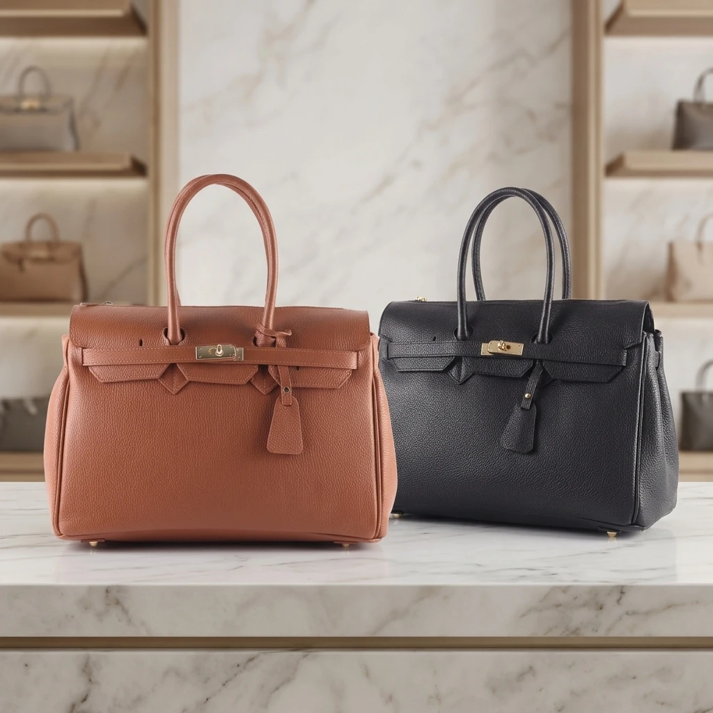 Echt leder schoudertas Cingoli - Bruin en Zwart