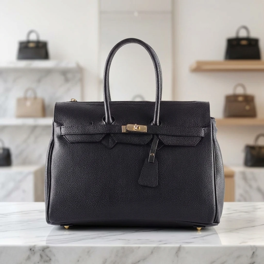 Echt leder schoudertas Cingoli - zwart